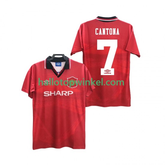 Manchester United Voetbalshirt CANTONA 7 1996 Retro Heren Thuis Tenue 1994 Korte Mouw