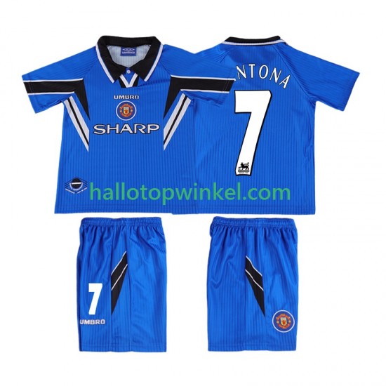 Manchester United Voetbalshirt CONTONA 7 1996 1998 Retro Kleuters/Kids Derde Tenue Korte Mouw