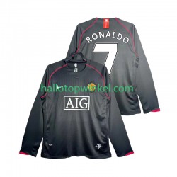 Manchester United Voetbalshirt Critstiano Ronaldo 7 2007 Retro Heren Uit Tenue 2008 Lange Mouw