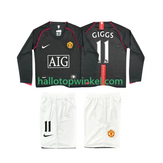 Manchester United Voetbalshirt GIGGS 11 2007 Retro Kleuters/Kids Uit Tenue 2008 Lange Mouw