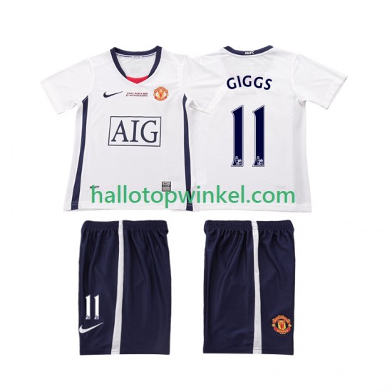 Manchester United Voetbalshirt GIGGS 11 Champions League 2009 Retro Kleuters/Kids Uit Tenue 2008 Korte Mouw