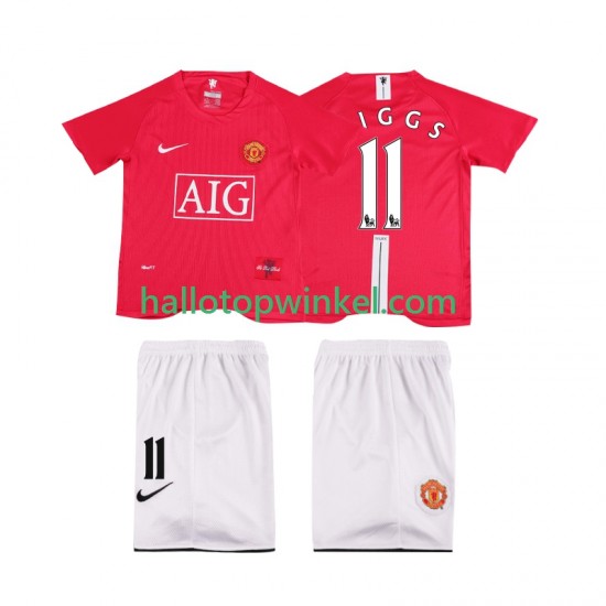 Manchester United Voetbalshirt GIGGS 11 Premier League 2007 Retro Kleuters/Kids Thuis Tenue 2008 Korte Mouw