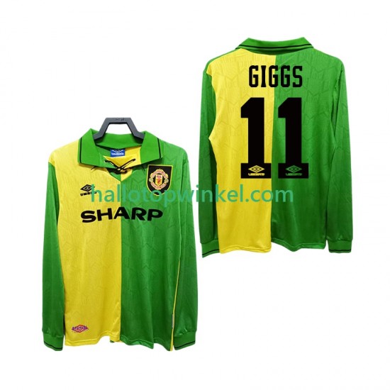 Manchester United Voetbalshirt GIGGS 11 1992 Retro Heren Uit Tenue 1994 Lange Mouw