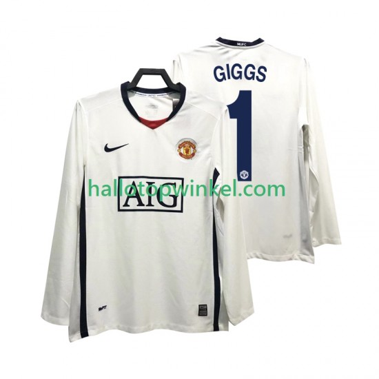 Manchester United Voetbalshirt GIGGS 11 Premier League 2009 Retro Heren Uit Tenue 2008 Lange Mouw