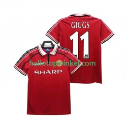 Manchester United Voetbalshirt GIGGS 11 1998 Retro Heren Thuis Tenue 1999 Korte Mouw