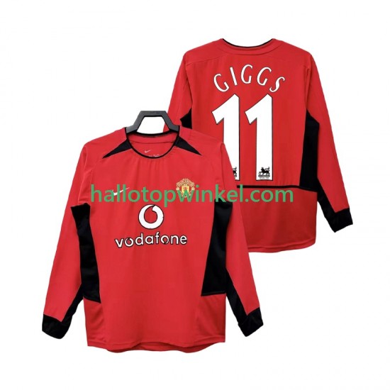 Manchester United Voetbalshirt GIGGS 11 2002 Retro Heren Thuis Tenue 2004 Lange Mouw