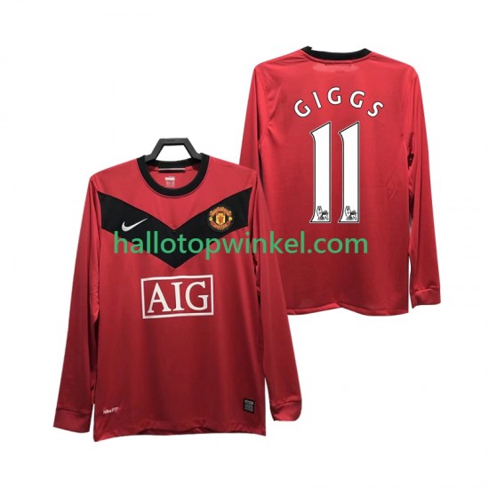 Manchester United Voetbalshirt GIGGS 11 2009 Retro Heren Thuis Tenue 2010 Lange Mouw