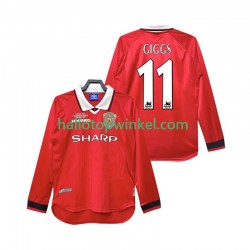 Manchester United Voetbalshirt Giggs 11 2000 Retro Heren Thuis Tenue 1999 Lange Mouw