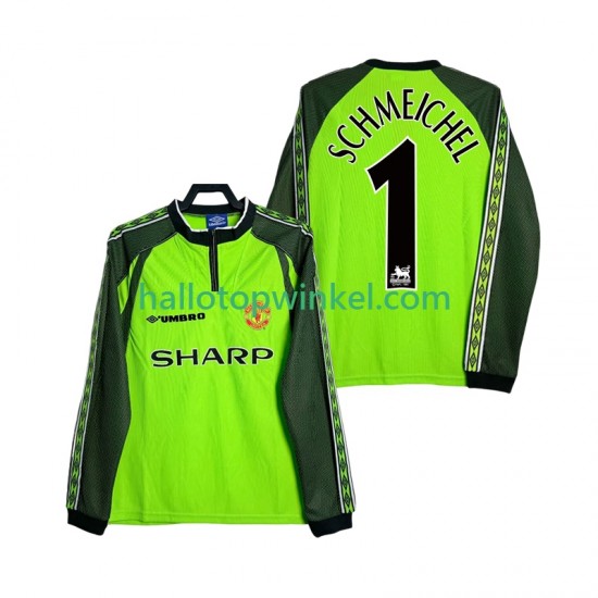 Manchester United Voetbalshirt SCHMEICHEL 1 1998 2000 Doelman Retro Heren Thuis Tenue Lange Mouw