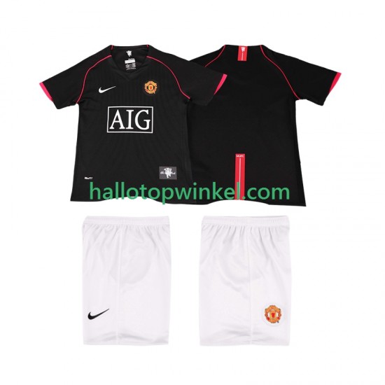 Manchester United Voetbalshirt 2007 Retro Kleuters/Kids Uit Tenue 2008 Korte Mouw