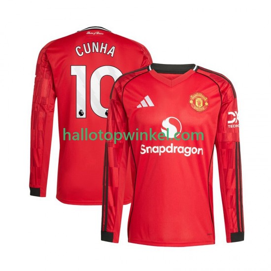 Manchester United Voetbalshirt Matheus Cunha 10 Heren Thuis Tenue 2025-2026 Lange Mouw