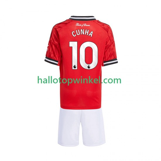 Manchester United Voetbalshirt Matheus Cunha 10 Kleuters/Kids Thuis Tenue 2025-2026 Korte Mouw