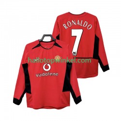 Manchester United Voetbalshirt RONALDO 7 2002 Retro Heren Thuis Tenue 2004 Lange Mouw