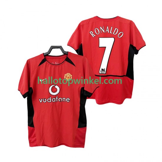 Manchester United Voetbalshirt RONALDO 7 2002 Retro Heren Thuis Tenue 2004 Korte Mouw