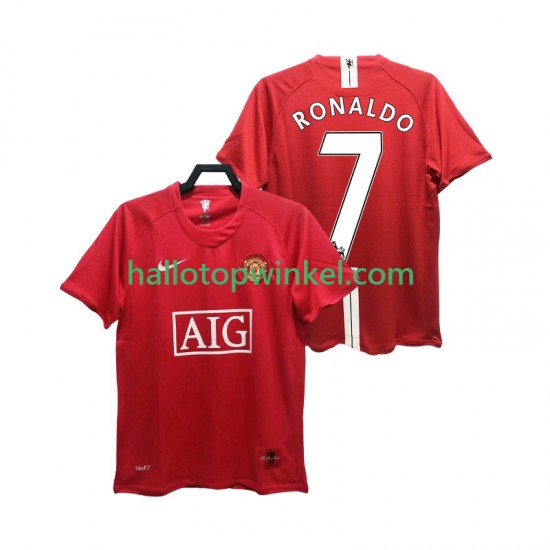 Manchester United Voetbalshirt RONALDO 7 Premier League 2007 Retro Heren Thuis Tenue 2008 Korte Mouw