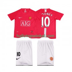 Manchester United Voetbalshirt ROONEY 10 Premier League 2007 Retro Kleuters/Kids Thuis Tenue 2008 Korte Mouw