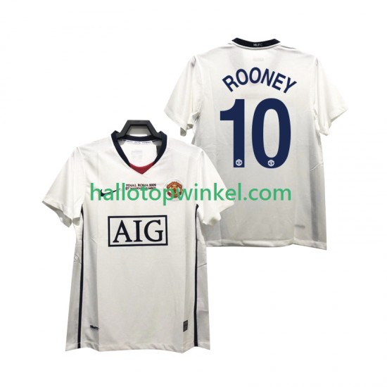 Manchester United Voetbalshirt ROONEY 10 Champions League 2009 Retro Heren Uit Tenue 2008 Korte Mouw