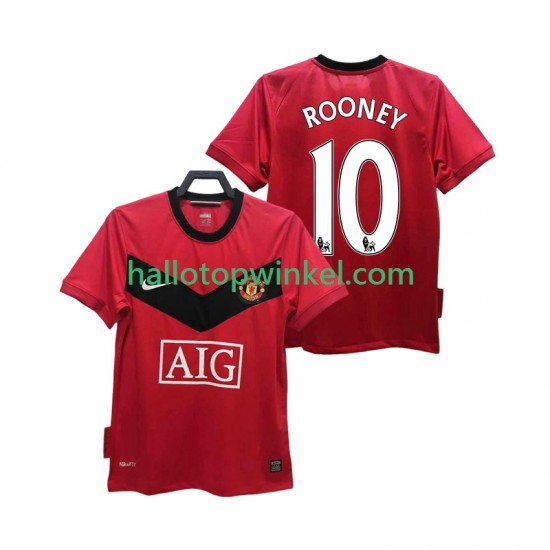 Manchester United Voetbalshirt ROONEY 10 2009 Retro Heren Thuis Tenue 2010 Korte Mouw