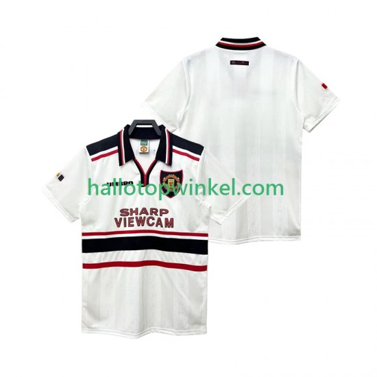Manchester United Voetbalshirt 1998 Retro Heren Uit Tenue 1999 Korte Mouw