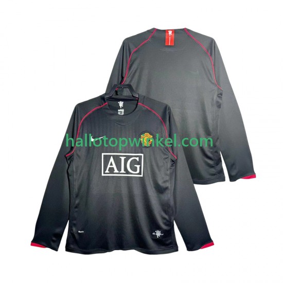 Manchester United Voetbalshirt 2007 Retro Heren Uit Tenue 2008 Lange Mouw