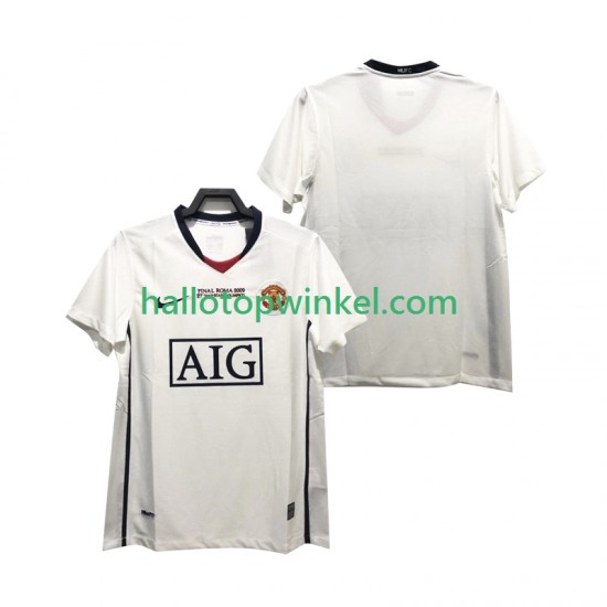 Manchester United Voetbalshirt Champions League 2009 Retro Heren Uit Tenue 2008 Korte Mouw