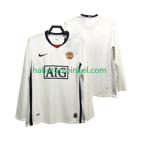 Manchester United Voetbalshirt Premier League 2009 Retro Heren Uit Tenue 2008 Lange Mouw