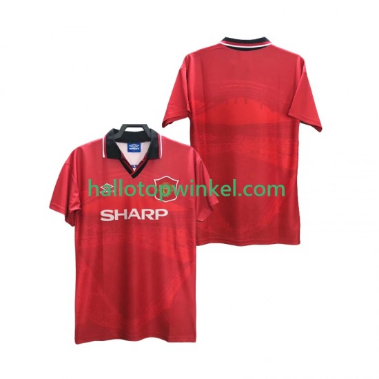Manchester United Voetbalshirt 1996 Retro Heren Thuis Tenue 1994 Korte Mouw