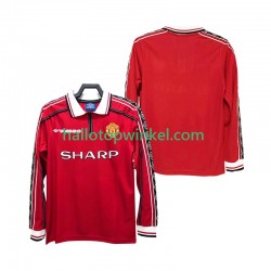 Manchester United Voetbalshirt 1998 Retro Heren Thuis Tenue 1999 Lange Mouw