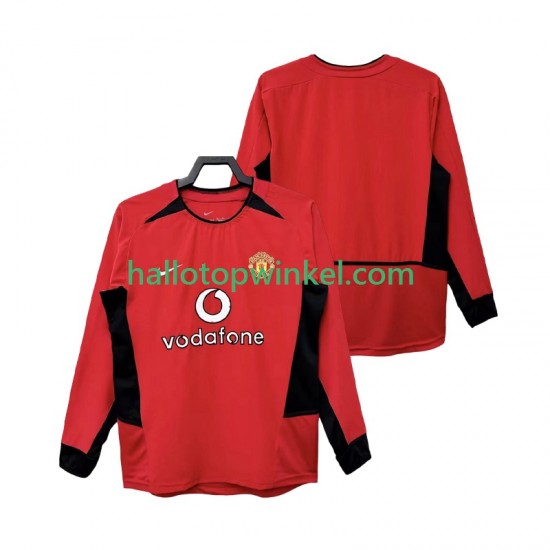Manchester United Voetbalshirt 2002 Retro Heren Thuis Tenue 2004 Lange Mouw