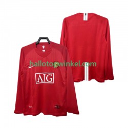 Manchester United Voetbalshirt 2007 Retro Heren Thuis Tenue 2008 Lange Mouw