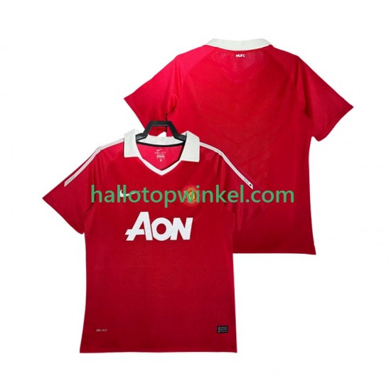 Manchester United Voetbalshirt Retro Heren Thuis Tenue 2011 2010 Korte Mouw