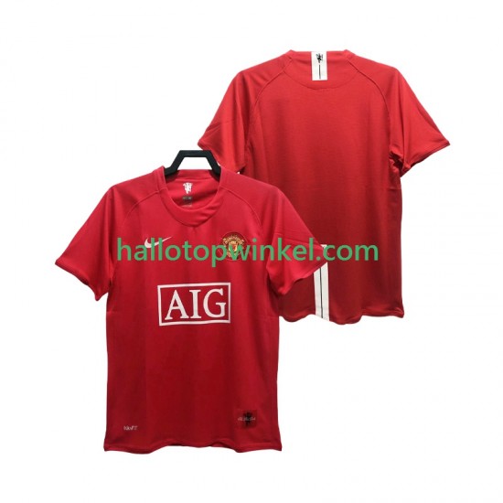 Manchester United Voetbalshirt Premier League 2007 Retro Heren Thuis Tenue 2008 Korte Mouw