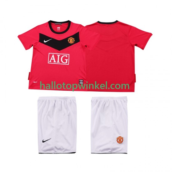 Manchester United Voetbalshirt 2009 Retro Kleuters/Kids Thuis Tenue 2010 Korte Mouw