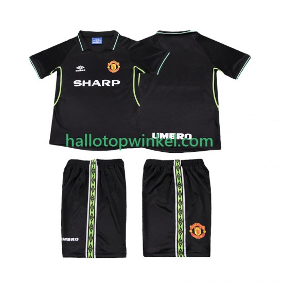 Manchester United Voetbalshirt 1998 Retro Kleuters/Kids Derde Tenue 1999 Korte Mouw