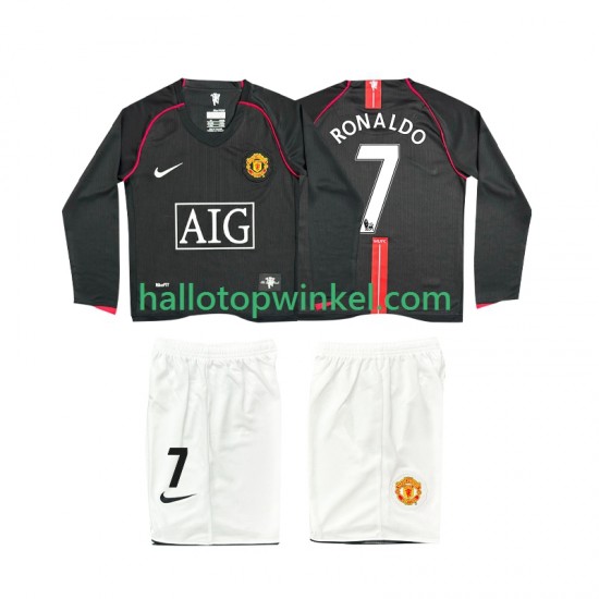 Manchester United Voetbalshirt Ronaldo 7 2007 Retro Kleuters/Kids Uit Tenue 2008 Lange Mouw