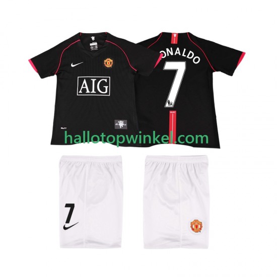 Manchester United Voetbalshirt Ronaldo 7 2007 Retro Kleuters/Kids Uit Tenue 2008 Korte Mouw