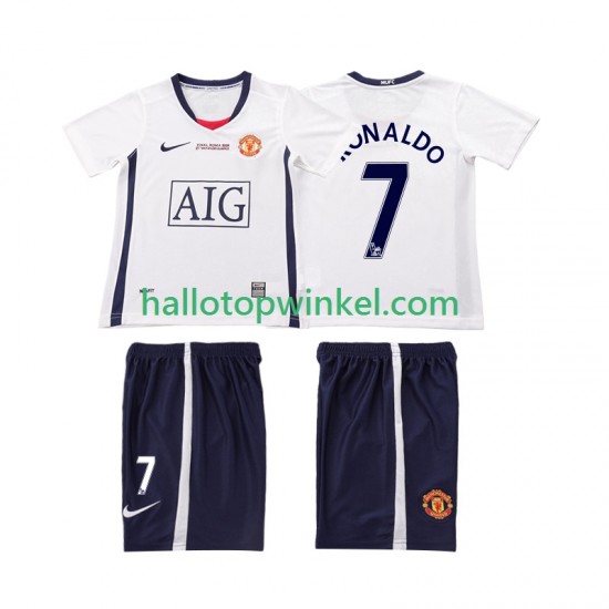 Manchester United Voetbalshirt Ronaldo 7 Champions League 2009 Retro Kleuters/Kids Uit Tenue 2008 Korte Mouw