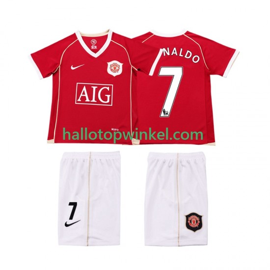 Manchester United Voetbalshirt Ronaldo 7 2007 Retro Kleuters/Kids Thuis Tenue 2006 Korte Mouw