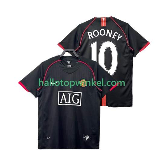 Manchester United Voetbalshirt Rooney 10 2007 Retro Heren Uit Tenue 2008 Korte Mouw