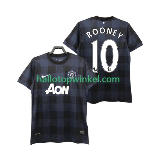 Manchester United Voetbalshirt Rooney 10 2013 2014 Retro Heren Uit Tenue Korte Mouw