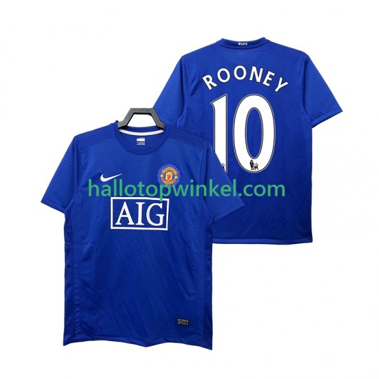 Manchester United Voetbalshirt Rooney 10 2009 Retro Heren Derde Tenue 2008 Korte Mouw