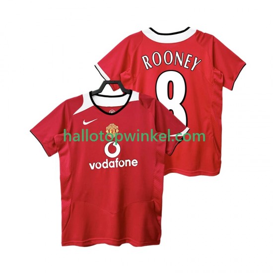 Manchester United Voetbalshirt Rooney 8 2005 Retro Heren Thuis Tenue 2006 Korte Mouw