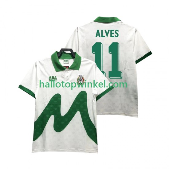 Mexico Voetbalshirt ALVES 11 1995 Retro Heren Uit Tenue Korte Mouw
