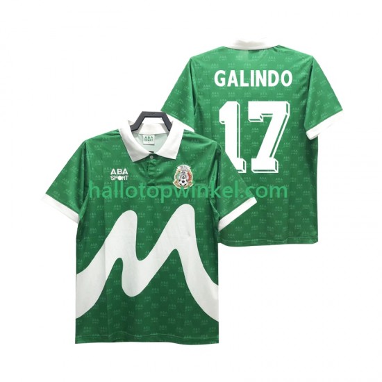 Mexico Voetbalshirt GALINDO 17 1995 Retro Heren Thuis Tenue Korte Mouw