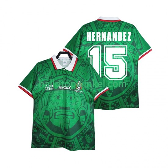 Mexico Voetbalshirt HERNANDEZ 15 1998 Retro Heren Thuis Tenue Korte Mouw