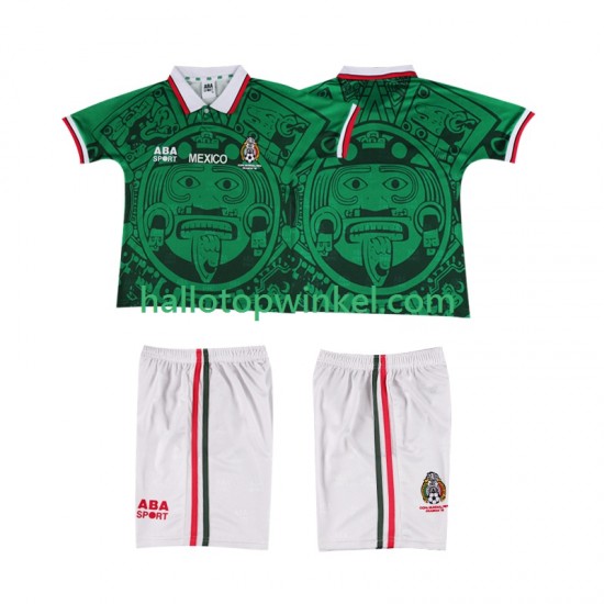 Mexico Voetbalshirt 1998 Retro Kleuters/Kids Thuis Tenue Korte Mouw