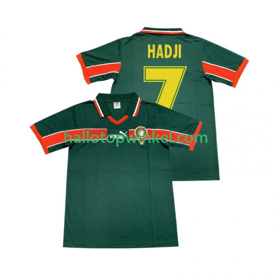 Marokko Voetbalshirt HADJI 7 1998 Retro Heren Thuis Tenue Korte Mouw
