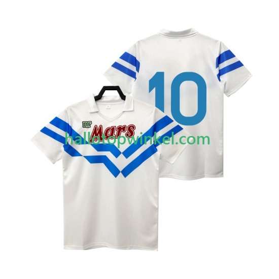 Napoli Voetbalshirt 10 1988 1989 Retro Heren Uit Tenue Korte Mouw
