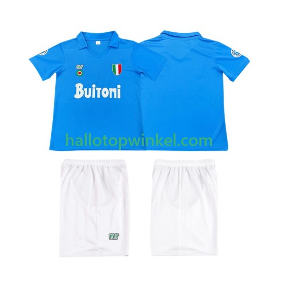 Napoli Voetbalshirt 1987 1988 Retro Kleuters/Kids Thuis Tenue Korte Mouw