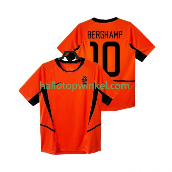 Nederland Voetbalshirt BERGKAMP 10 2002 Retro Heren Thuis Tenue Korte Mouw